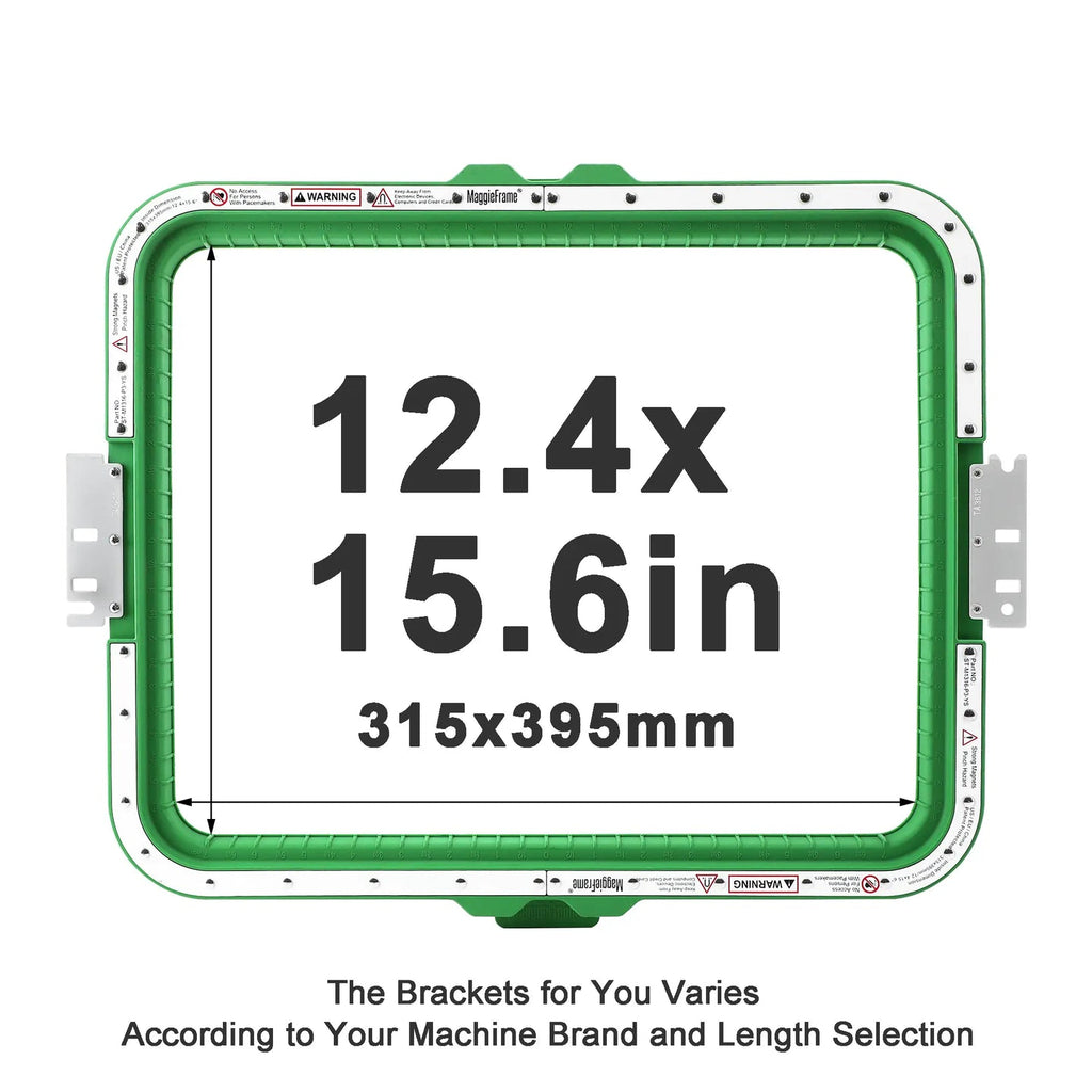 12.4" x 15.6" Magnetic Frame for Ricoma Embroidery Machines - 400mm Arm