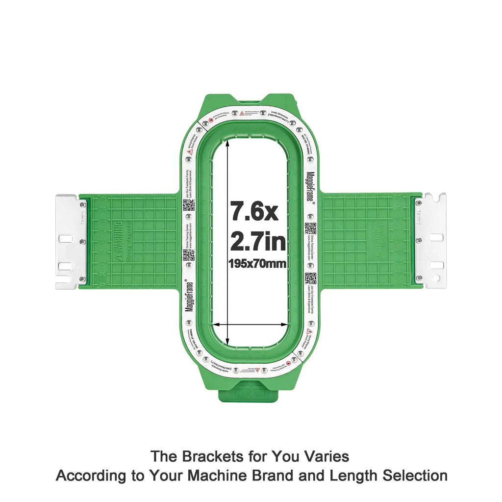 7.6" x 2.7" Magnetic Frame for Ricoma Embroidery Machines - 400mm Arm