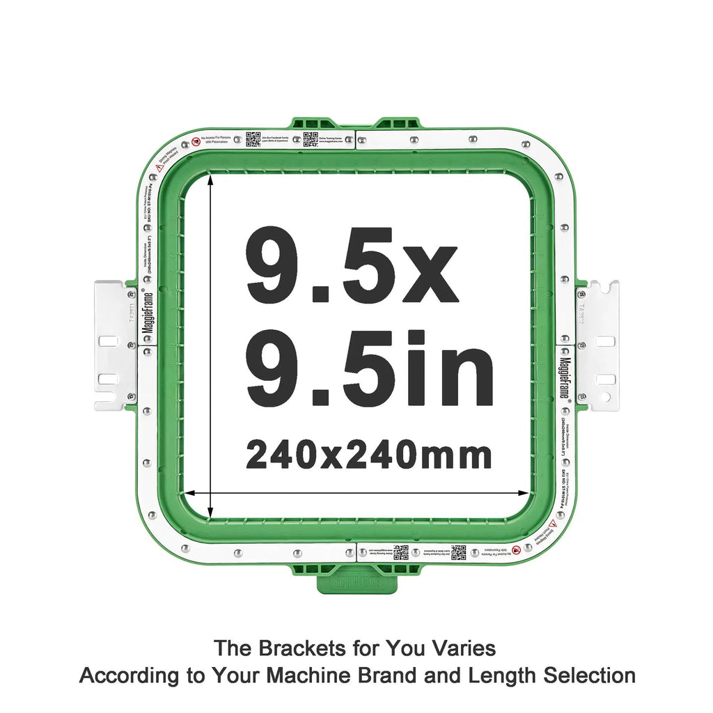 9.5" x 9.5" Magnetic Frame for Ricoma Embroidery Machines - 400mm Arm